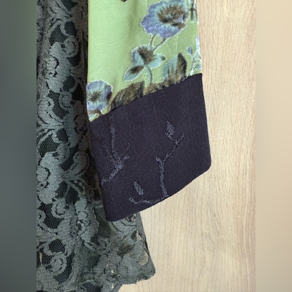 Spencer Alexis Top 2X Floral Kimono Jacket Black|Lace|Velvet Burnout|Artsy - Picture 9 of 14